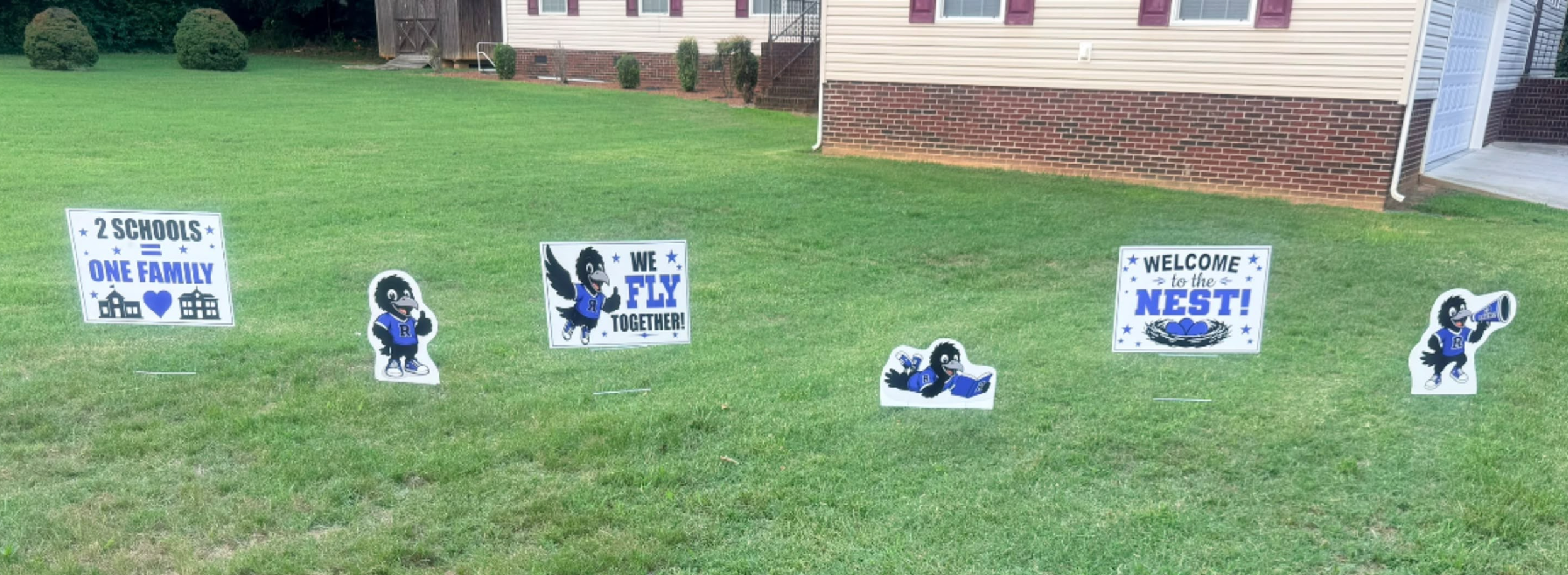 School mascot yard signs — Ravens